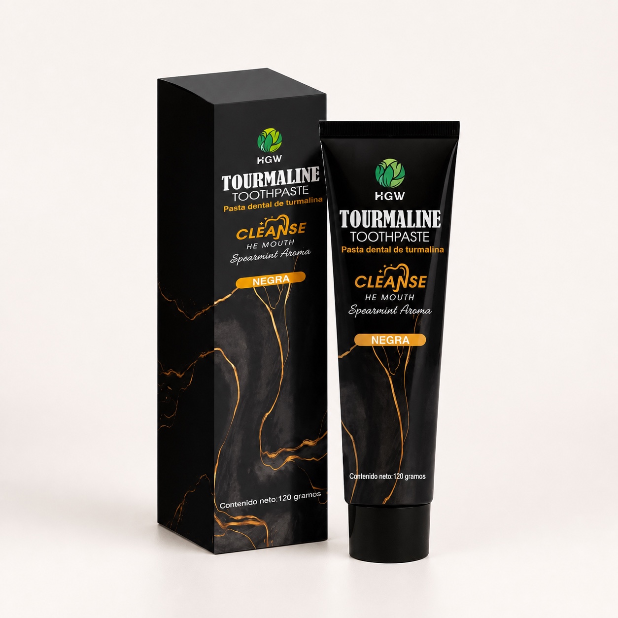 Producto y presentación: Crema Dental Turmalina Negra HGW
